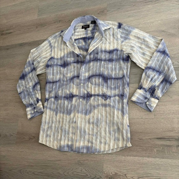 Cotton Reel Vintage Y2K Tie Dye Button Down Shirt Artistic Retro Cyber Indie - Picture 5 of 5